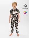Детская пижама с брюками / Белые цветы