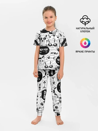 Детская пижама с брюками / Кошки