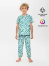 Детская пижама с брюками / Драгоценные зеленые камешки