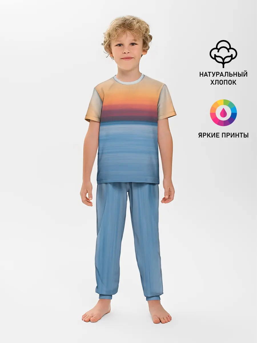 Детская пижама с брюками / Рассвет на берегу