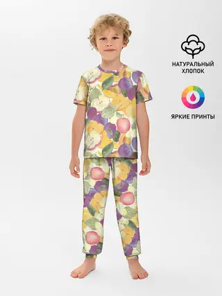 Детская пижама с брюками / Фрукты. Фруктовый сад