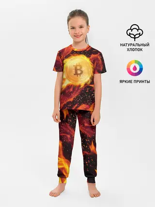 Детская пижама с брюками / БИТКОИН ОГОНЬ