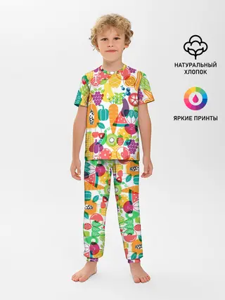 Детская пижама с брюками / овощи