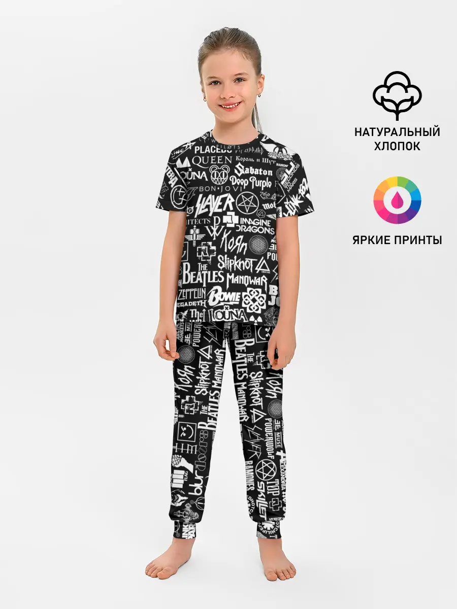 Детская пижама с брюками / ЛОГОТИПЫ РОК ГРУПП | ROCK