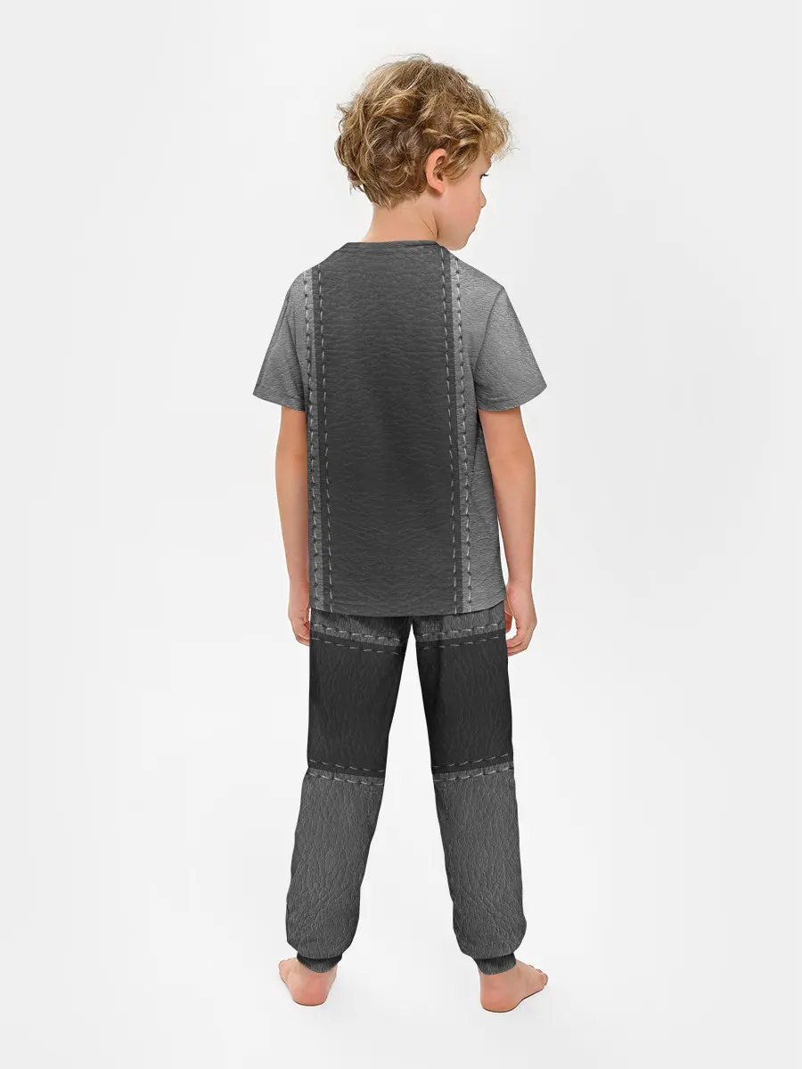 Детская пижама с брюками / Черно-Серая Кожа