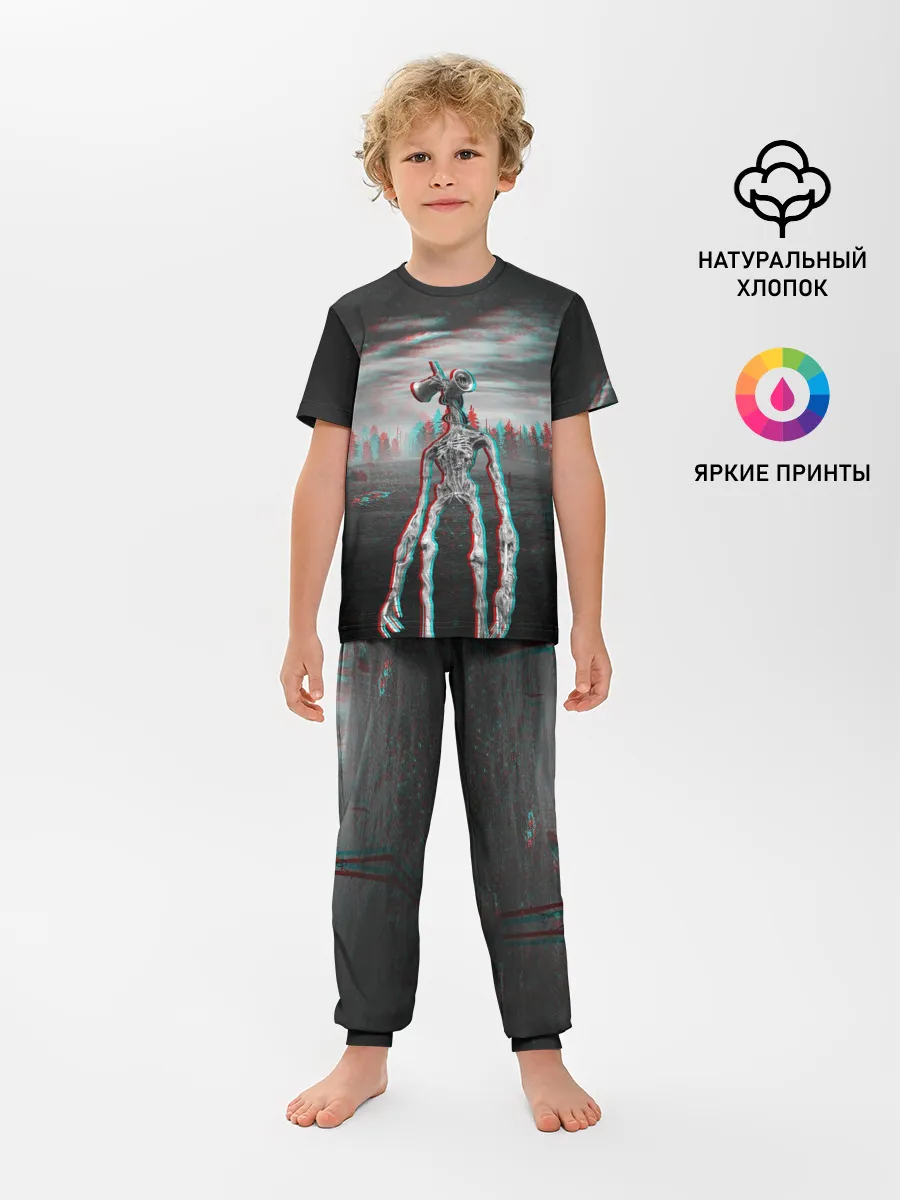 Детская пижама с брюками / Siren Head Horror Glitch