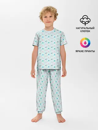 Детская пижама с брюками / Морской узор