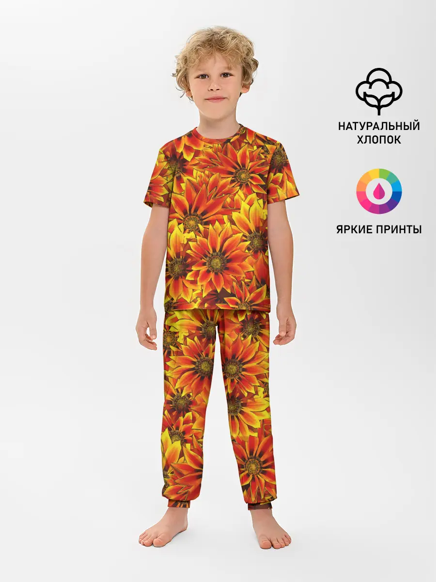 Детская пижама с брюками / ЦВЕТОЧНЫЙ ОРНАМЕНТ