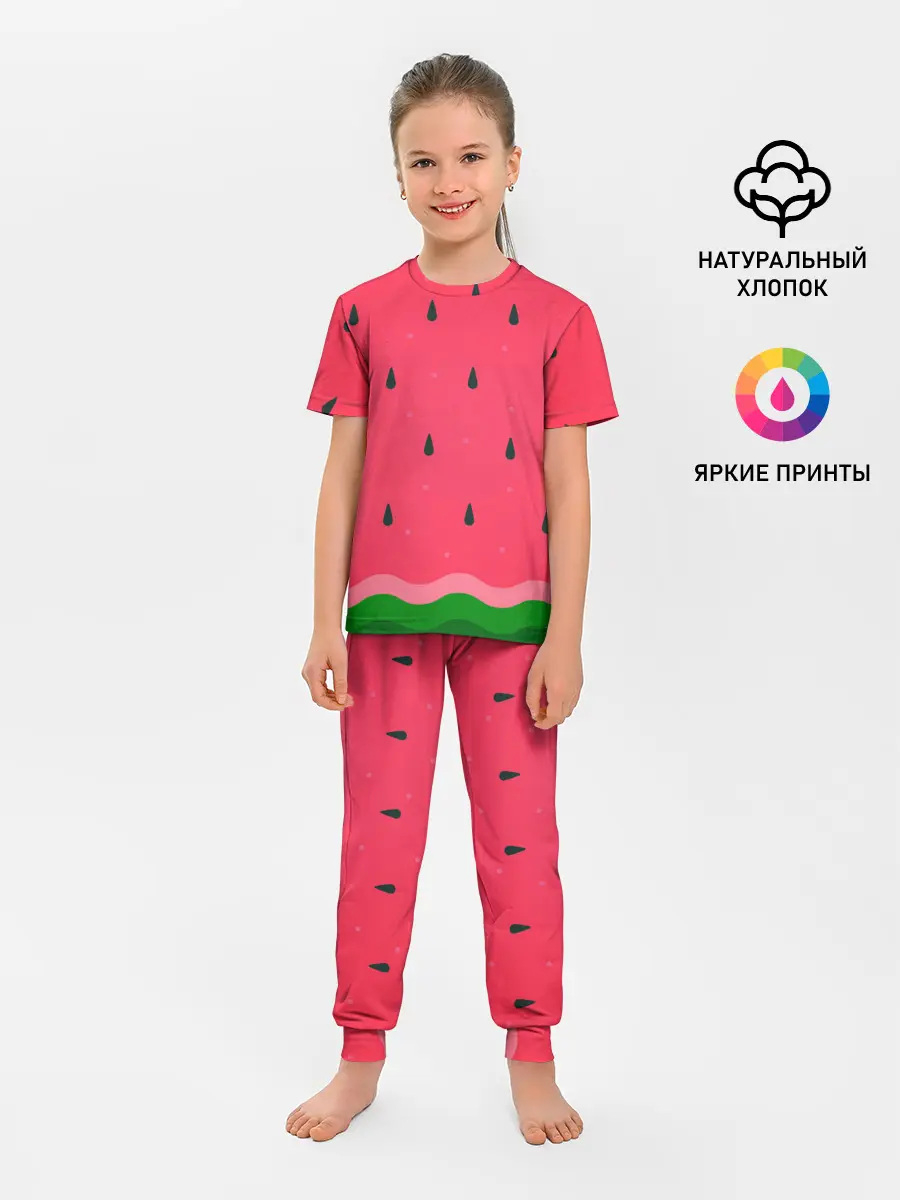 Детская пижама с брюками / Текстура арбуза