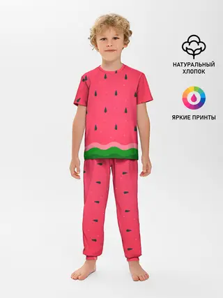Детская пижама с брюками / Текстура арбуза