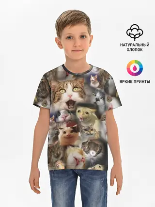 Детская базовая футболка / Те самые коты