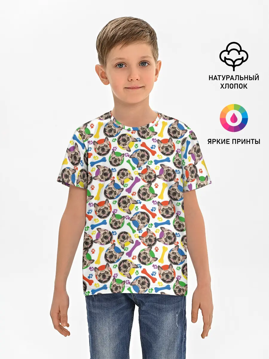 Детская базовая футболка / Французский Бульдог