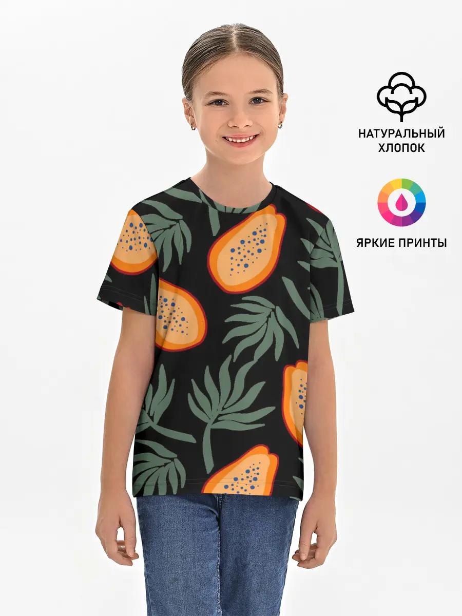 Детская базовая футболка / Папайя
