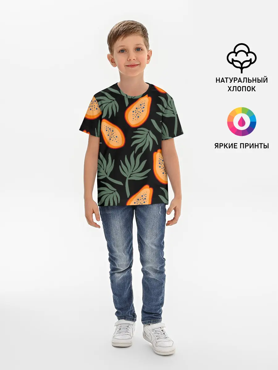 Детская базовая футболка / Папайя