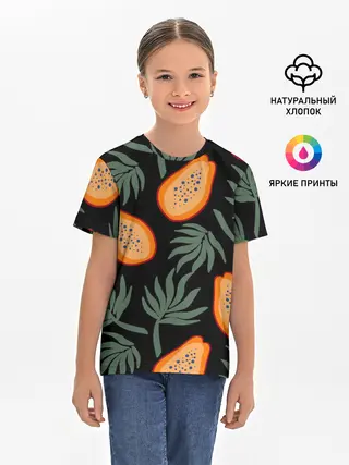 Детская базовая футболка / Папайя