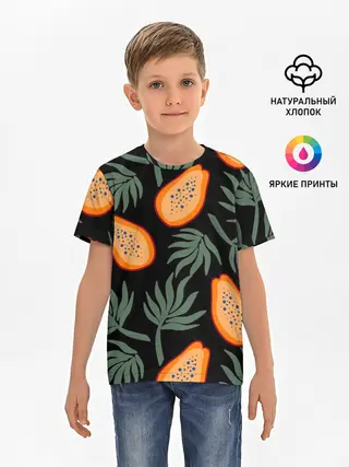 Детская базовая футболка / Папайя