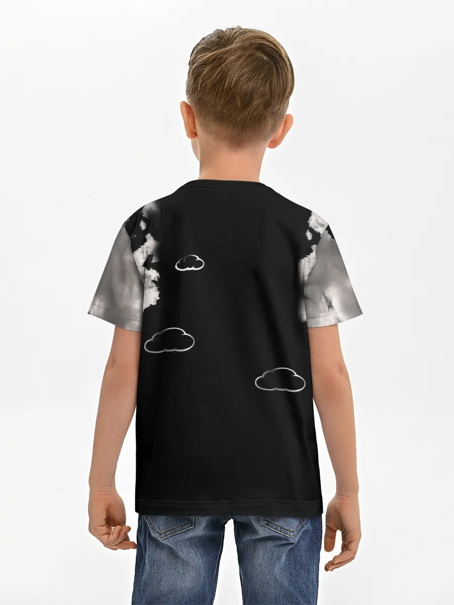 Детская базовая футболка / Грозовой, кошак