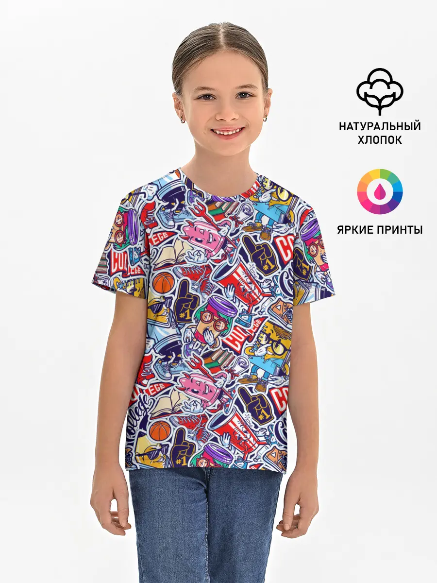 Детская базовая футболка / Стикерпак