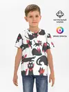 Детская базовая футболка / Черный котик