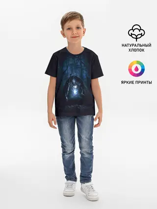 Детская базовая футболка / Странник в лесу