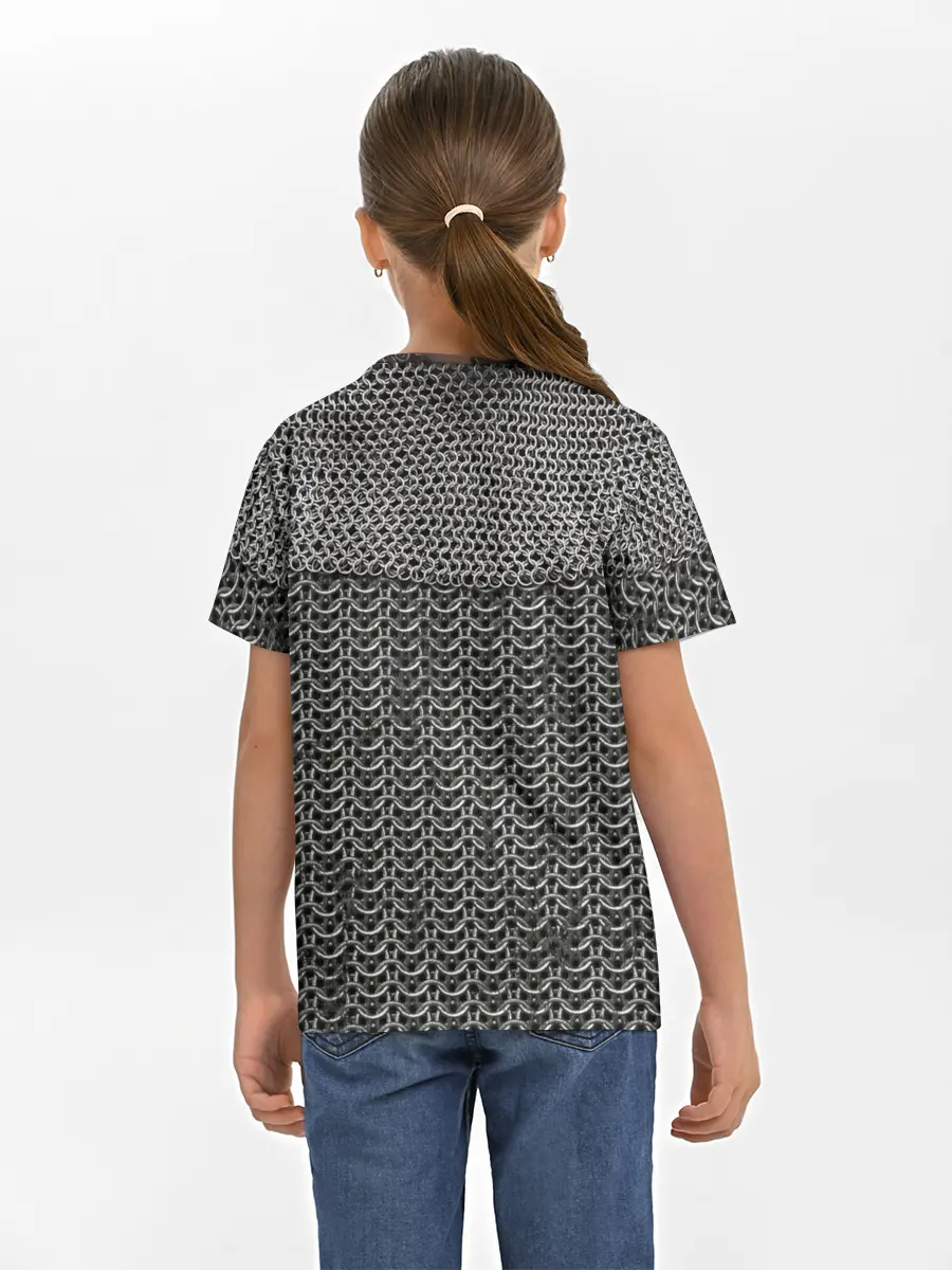 Детская базовая футболка / Кольчуга с горловиной