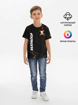 Детская базовая футболка / Deathloop - Skull - Grunge
