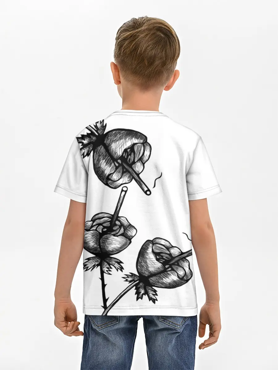 Детская базовая футболка / Дымящие розы