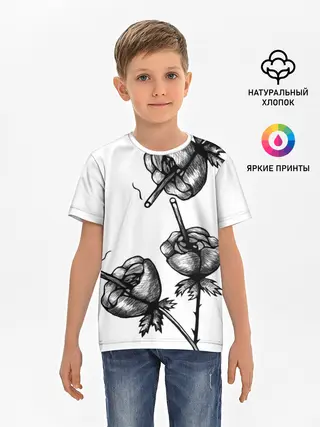 Детская базовая футболка / Дымящие розы