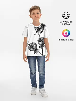 Детская базовая футболка / Дымящие розы