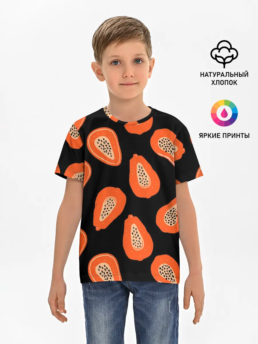 Детская базовая футболка / Папайя