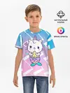 Детская базовая футболка / Котик-рыбка-единорог