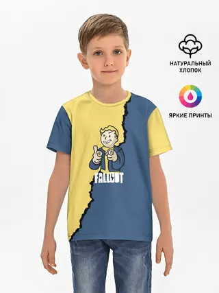 Детская базовая футболка / Fallout logo boy
