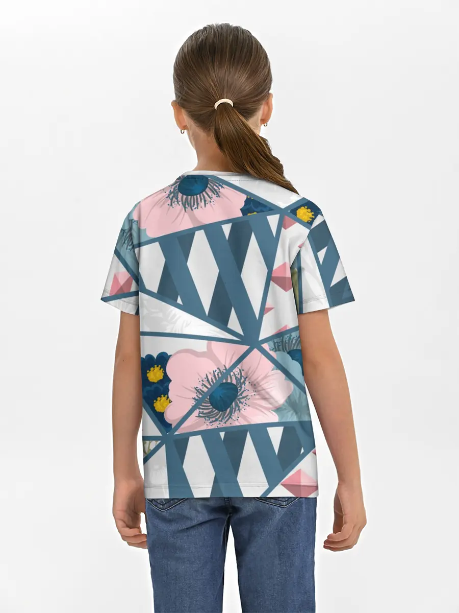 Детская базовая футболка / Геометрия цветов