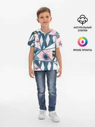 Детская базовая футболка / Геометрия цветов