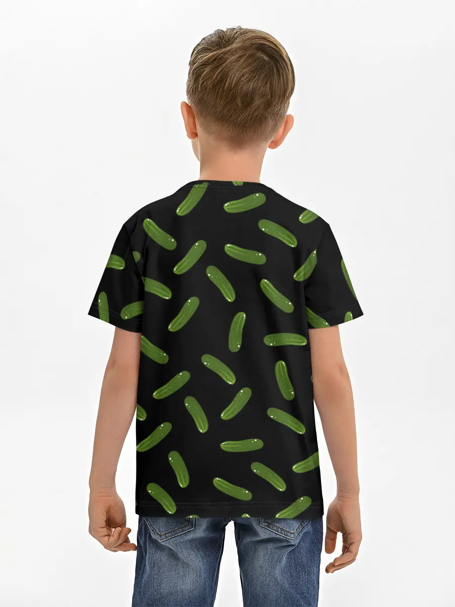 Детская базовая футболка / Огуречный паттерн