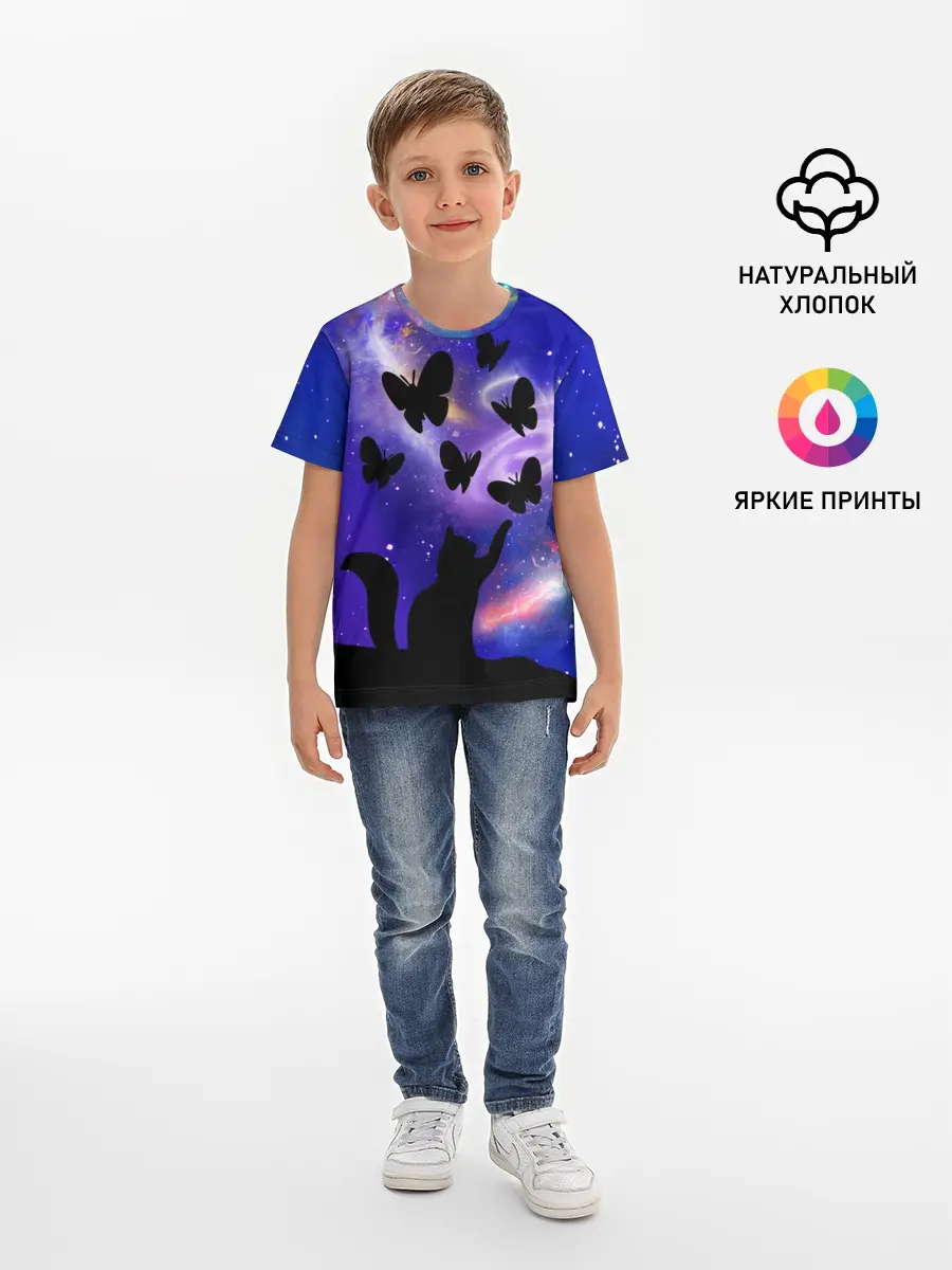 Детская базовая футболка / КотоКосмос