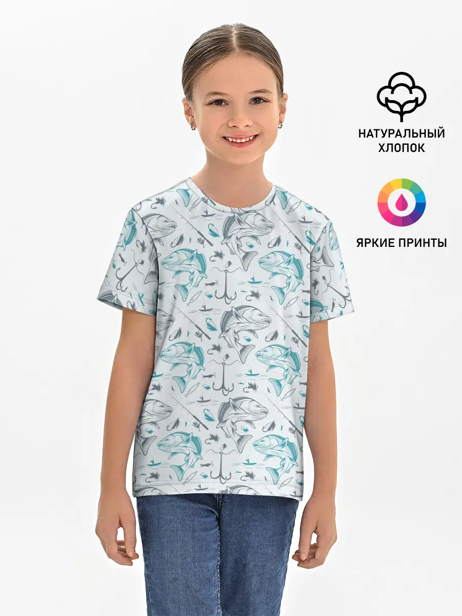 Детская базовая футболка / Рыбалка