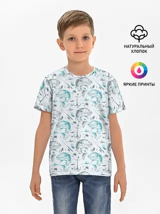 Детская базовая футболка / Рыбалка