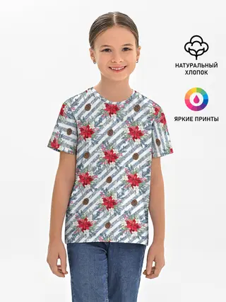Детская базовая футболка / Новогодние украшения и блестки