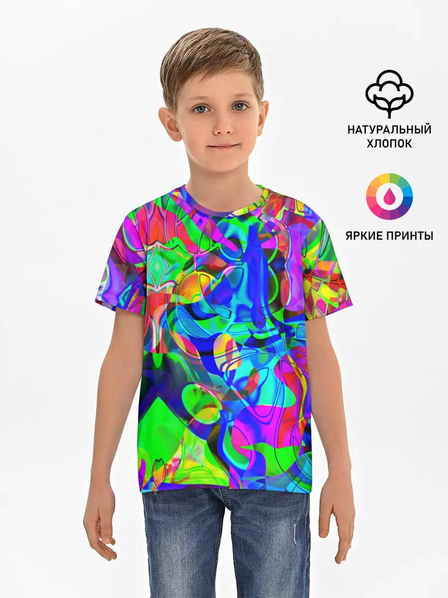 Детская базовая футболка / НЕОНОВЫЕ КРАСКИ