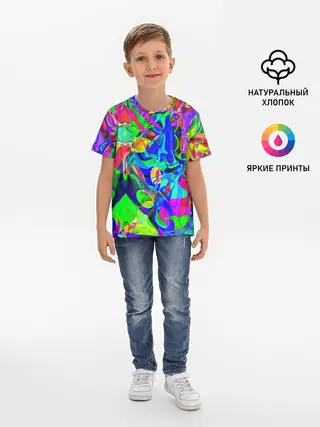 Детская базовая футболка / НЕОНОВЫЕ КРАСКИ