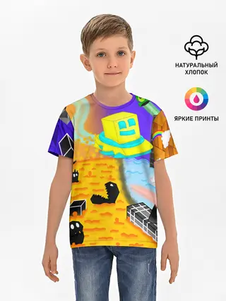 Детская базовая футболка / Geometry Dash | RobTop