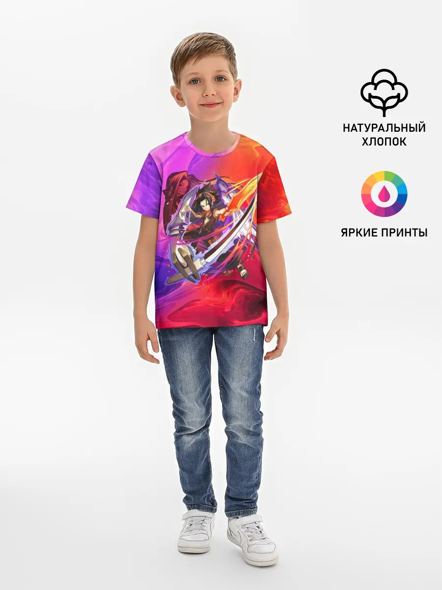 Детская базовая футболка / Шаман Кинг | Йо Асакура