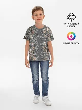 Детская базовая футболка / психоделика киберпанк