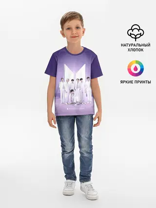 Детская базовая футболка / BTS. Purple