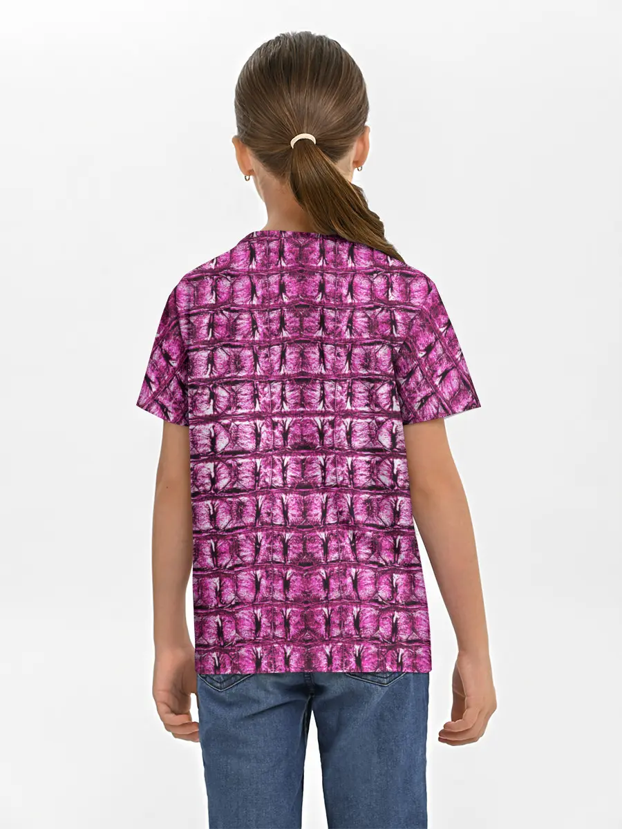 Детская базовая футболка / Pink Alligator