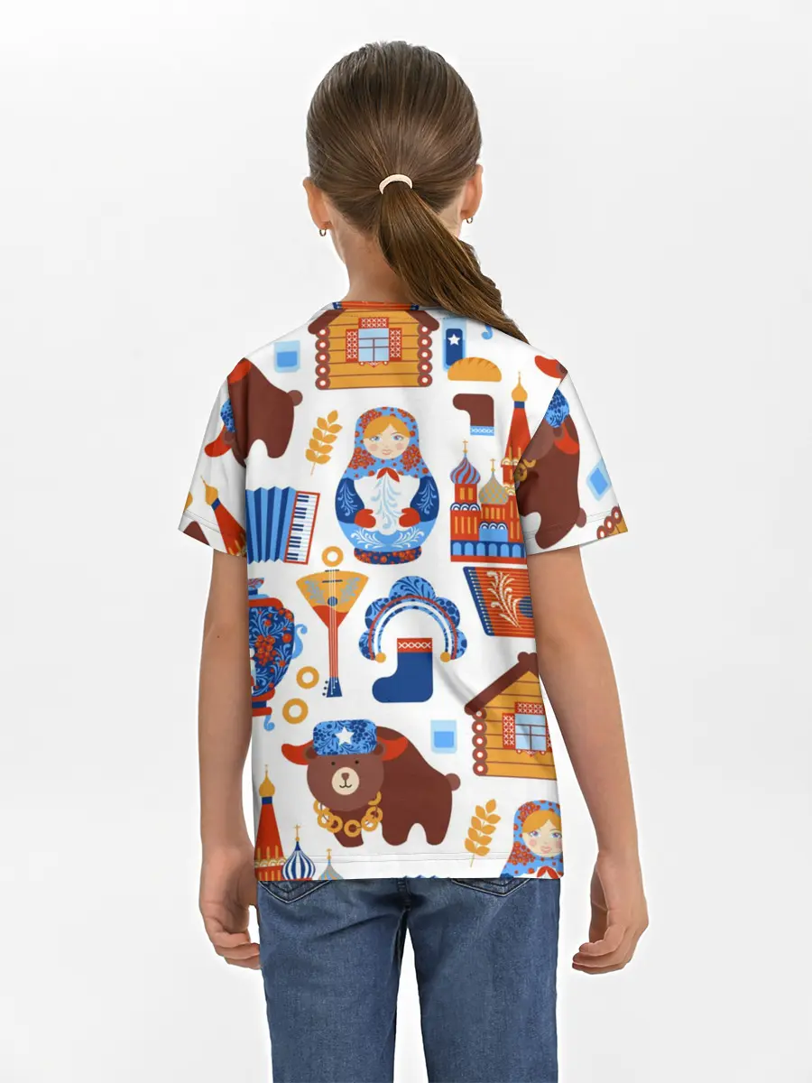 Детская базовая футболка / Традиционный поп арт