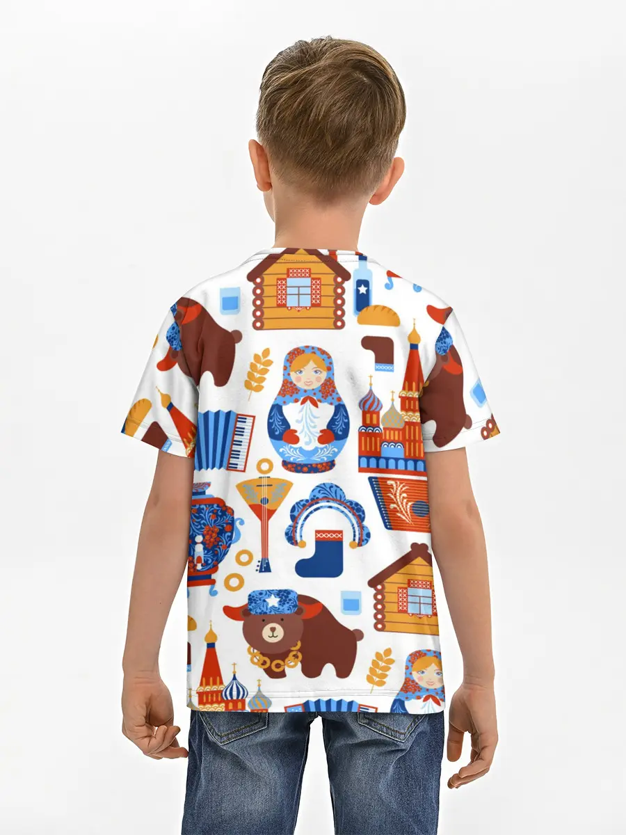 Детская базовая футболка / Традиционный поп арт