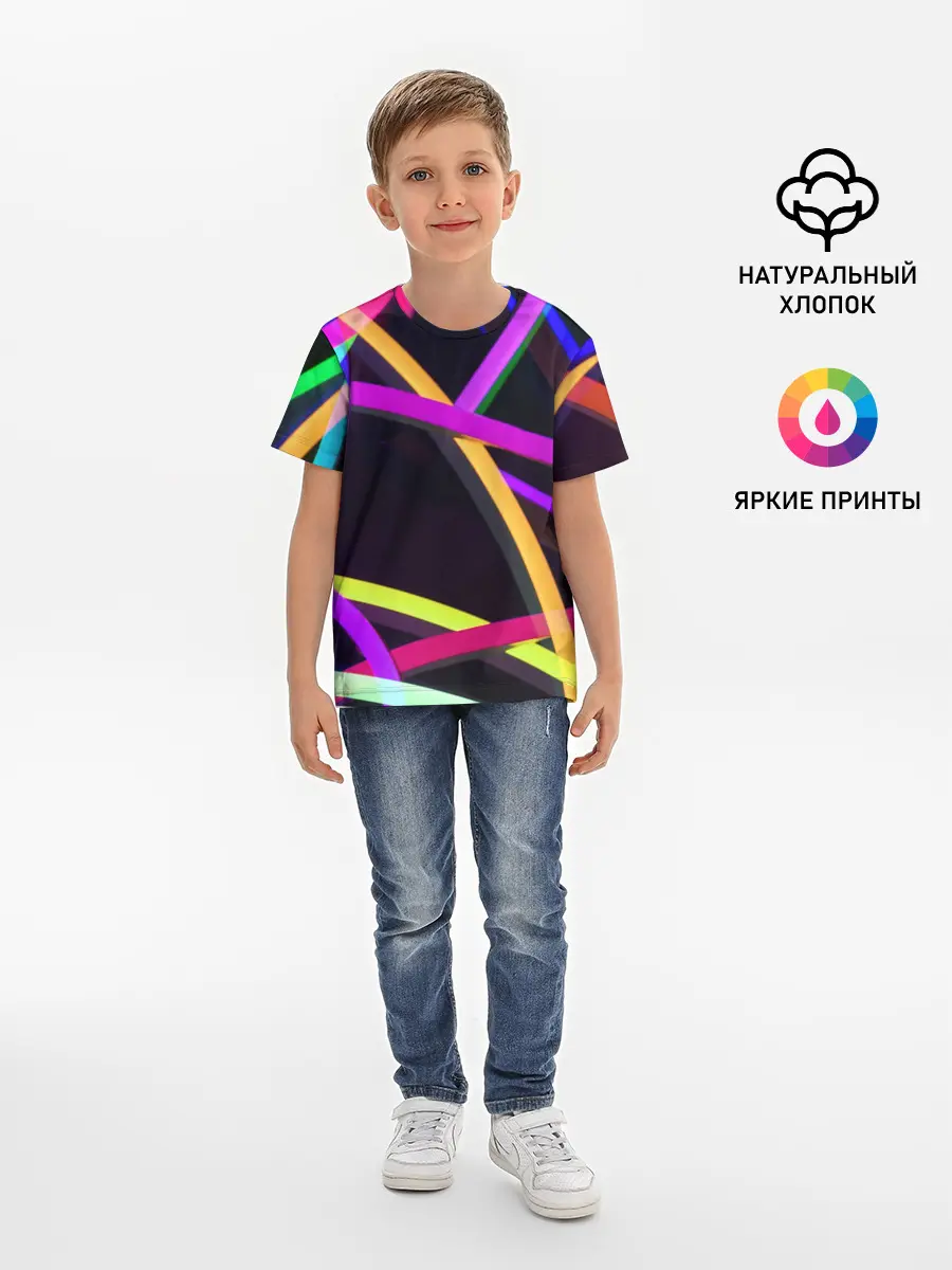 Детская базовая футболка / Светящиеся полосы
