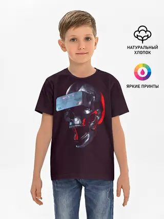 Детская базовая футболка / Череп с VR